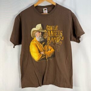 Vintage Charlie Daniels Band Graphic T-Shirt Brown Size L